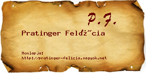 Pratinger Felícia névjegykártya